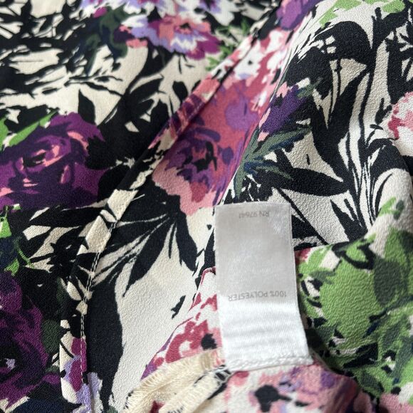 J Jill  Shirt Women XS Petite Floral Button Long Sleeve Blouse Pocket Career - Picture 6 of 9